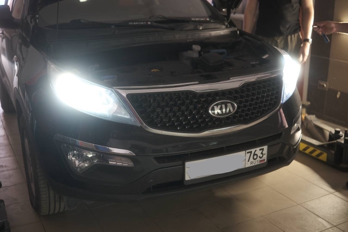 Kia Sportage - установка светодиодных ламп MTF Light серия CYBER LIGHT
