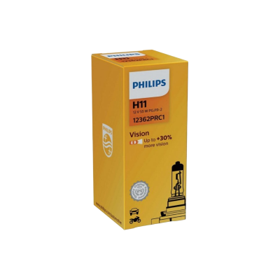 Галогенная лампа Philips Vision 12362PRC1 / H11 / PGJ19-2 / 3200K / 1350Лм / 55Вт / теплый белый
