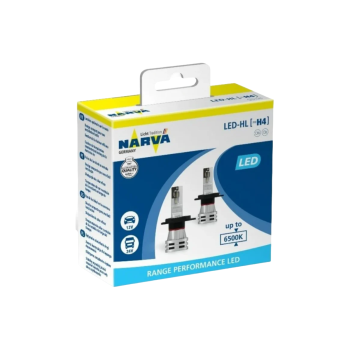 Светодиодная лампа Narva Range Perfomance 180323000 / H4 / P43t-38 / 6500K / 1700Лм / 24Вт / холодный белый