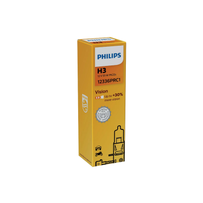 Галогенная лампа Philips Vision 12336PRC1 / H3 / PK22s / 3200K / 1450Лм / 55Вт / теплый белый