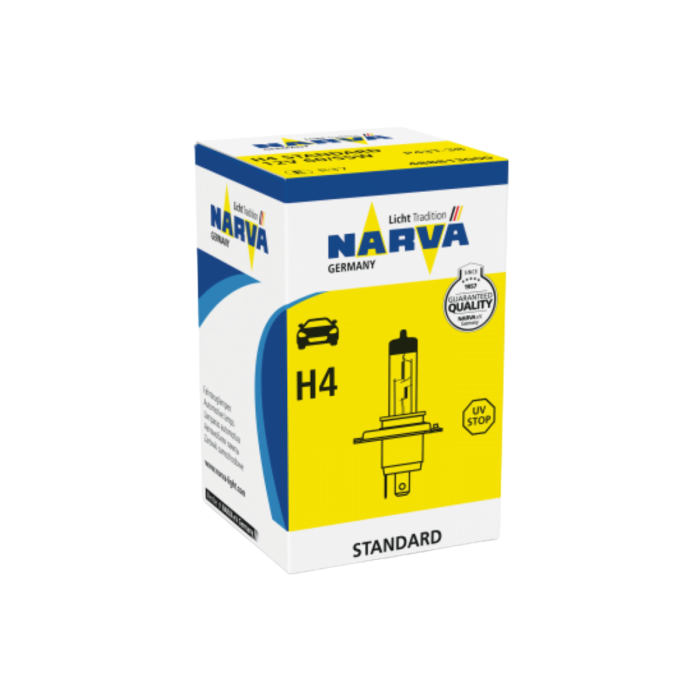 Галогенная лампа Narva Standard 488813000 / H4 / P43t / 3200K / 1100Лм / 60Вт / теплый белый
