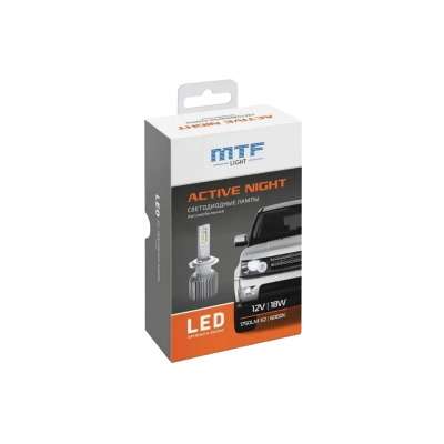 Светодиодная лампа MTF Light Active Night / H11/H16/H8 / PGJ19-2 / 6000K / 1750Лм / 18Вт / холодный белый