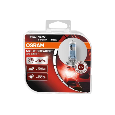 Галогенная лампа Osram Night Breaker Unlimited 64193NBU-HCB / H4 / P43t / 3800K / 1650Лм / 60Вт / стандартный желтый