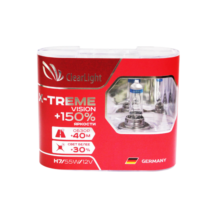Галогенная лампа Clearlight X-treme Vision +150% Light MLH7XTV150 / H7 / PX26d / 4000K / 1800Лм / 55Вт / теплый белый