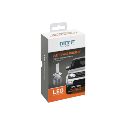 Светодиодная лампа MTF Light Active Night / HB3/HB4 / P20d / 6000K / 1750Лм / 18Вт / холодный белый