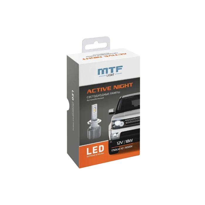 Светодиодная лампа MTF Light Active Night / HB3/HB4 / P20d / 6000K / 1750Лм / 18Вт / холодный белый