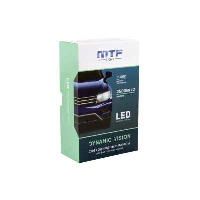 Светодиодная лампа MTF light Dynamic Vision / H4 / P43t / 5500K / 2500Лм / 28Вт / холодный белый
