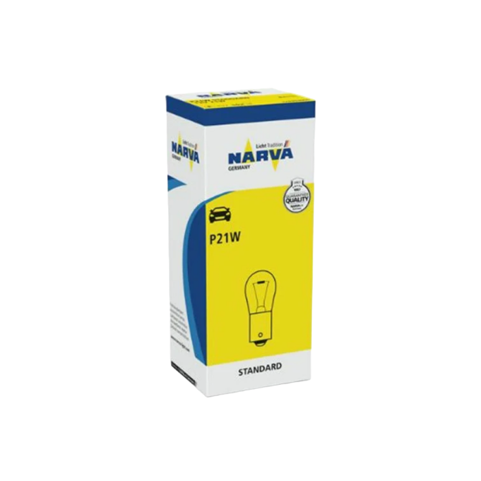 Лампа накаливания Narva Standard 176353000 / P21W / BA15s / 4000K / 1850Лм / 21Вт / холодный белый