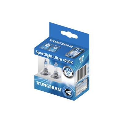Комплект галогенных ламп Tungsram Sportlight Ultra 58520SBU B2 / H7 / PX26d / 4200K / 1500Лм / 55Вт / холодный белый