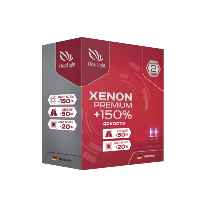 Ксеноновая лампа Clearlight Xenon Premium +150% / H11 / PGJ19-2 / 5000K / 3800Лм / 35Вт / холодный белый