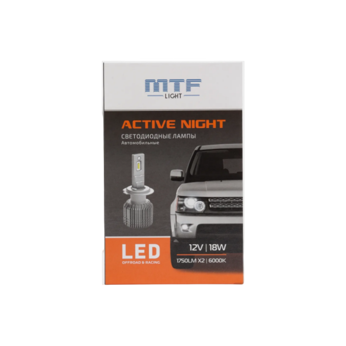 Светодиодная лампа LED MTF Active Night / HB4 / P22d / 6000K / 1750Лм / 18Вт / холодный белый
