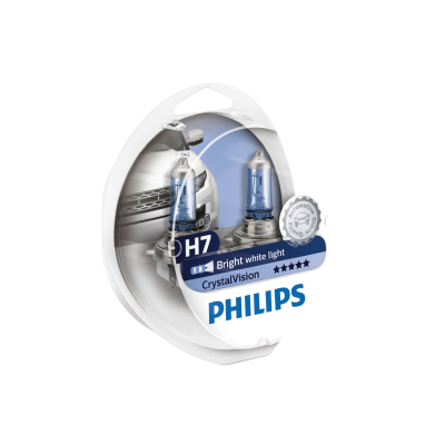 Галогенная лампа Philips CrystalVision 12972CVSM / H7 / PX26d / 4300K / 1140Лм / 55Вт / холодный белый