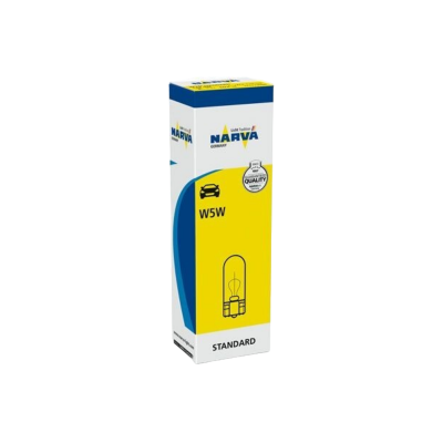 Лампа накаливания Narva Standard 171773000 / W5W / W2.1×9.5d / 6000K / 50Лм / 5Вт / стандартный желтый
