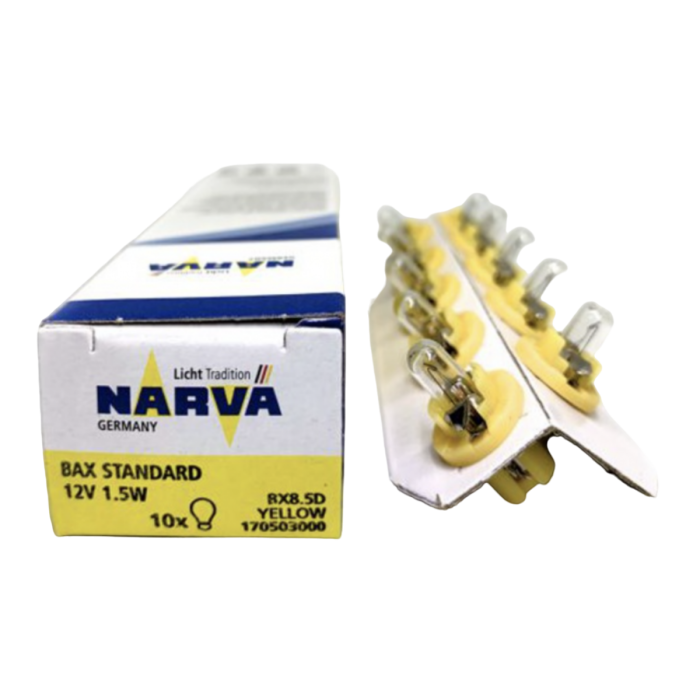 Лампа накаливания Narva 170503000 / BAX/Т5 / BX8.5d / 5000K / 650Лм / 1,5Вт / стандартный желтый