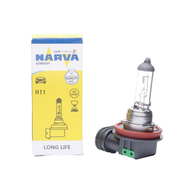 Галогенная лампа Narva Long Life 480783000 / H11 / PGJ19-2 / 3200K / 1650Лм / 55Вт / теплый белый